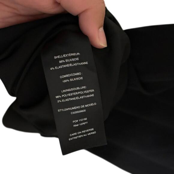 Alice + Olivia Black One Shoulder Ruffle Silk Mini Dress Size Medium - Picture 6 of 7